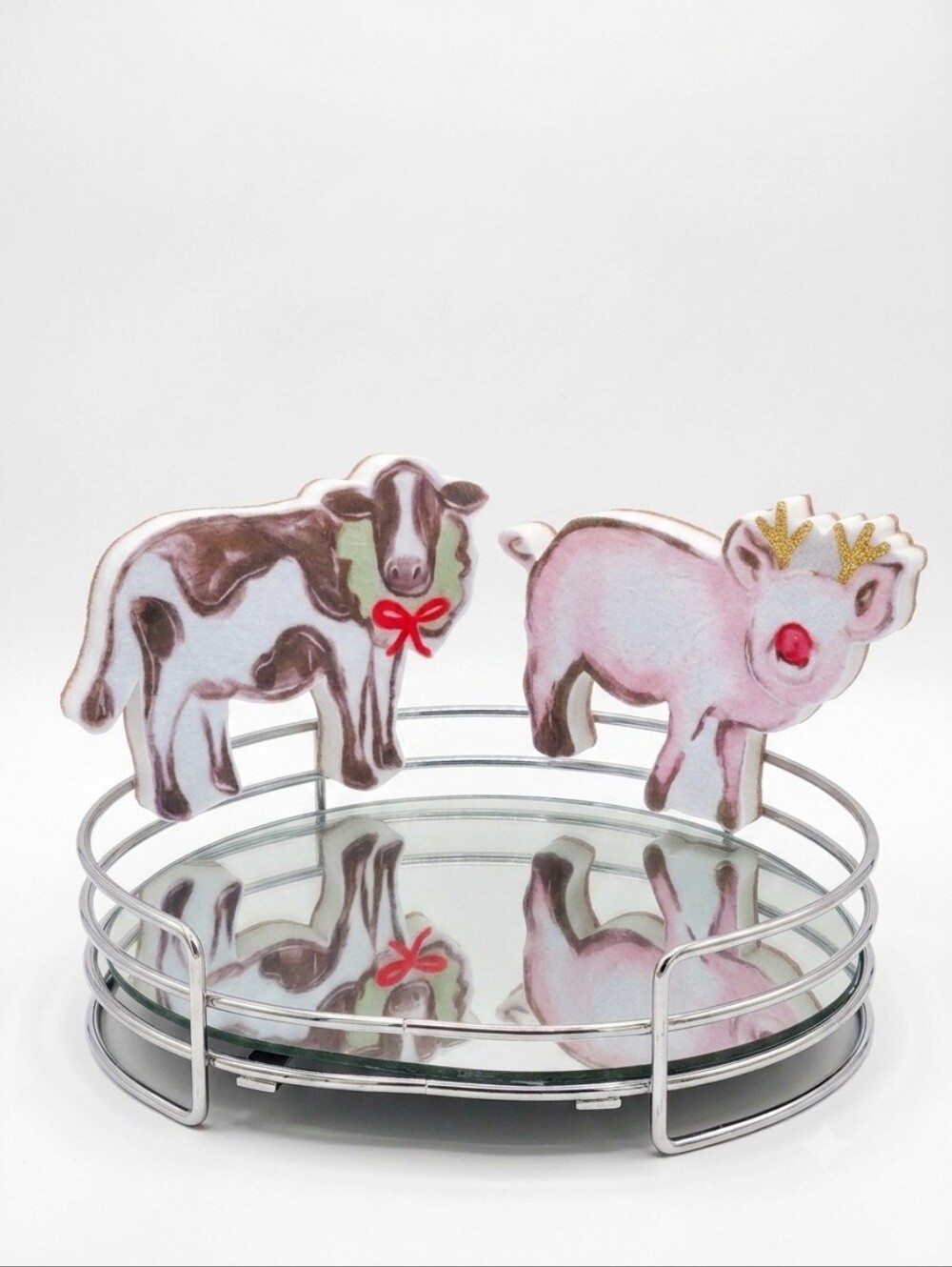 Mud Pie Farm Animal Kitchen Sponges Cow & Pig Holiday Novelty
